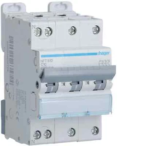 HAGER NFT810 - Disyuntor 3P+N 10A C 6/10KA 3M - Bild 1 von 1