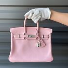 HERMES 2016 Birkin 25 "Rose Sakura" Pink Swift Leather PHW Bag