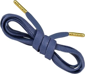 Loop King Laces 1 Pair Luxury Flat Waxed Shoe Laces with Gold Tips - Picture 1 of 31