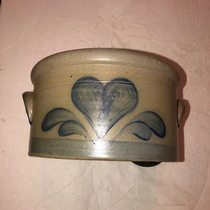 Rowe Pottery Sale Smaltato Gres Manici Applicati Vintage 1992 Crock - Foto 1 di 11