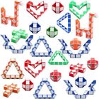 wohot Viccess 24 Pack Magic Snake Cube Mini Snake Speed Cube Toy 24 Wedges Twis