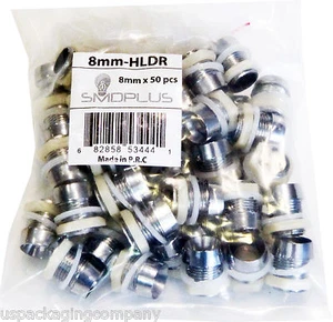 Porte-lunette en plastique DEL 8 mm chrome écran rapide des États-Unis 50 pièces - Photo 1/2