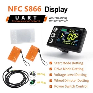 Electric Bicycle LCD NFC S866 Display Meter 24V 36V 48V 60V E-Bike Control Panel - Picture 1 of 28
