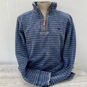 Fat Face Airlie Style 1/4 Zip Top Pullover Blue Striped Mens X-Large VGC - Picture 1 of 10