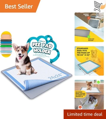 Bandeja de silicona con soporte para orina de perro para protección de piso elevado con bordes 24x24 Foto 1 de 4