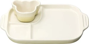 Le Creuset Baby Dish Multi plate & Ramukan Stoneware Dune Japan New - Picture 1 of 7