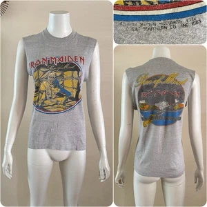 1983 IRON MAIDEN Piece Of Mind World Concert Tour T Shirt 80s Rock Metal Vtg - Picture 1 of 19
