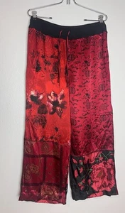 Vintage Y2K CHICO’s DESIGN Womens Asian Inspired Red 100% Silk Pants Sz Large - Picture 1 of 7