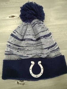 Indianapolis Colts NFL Gorro Invierno Sombrero Azul Blanco Talla Única NFL Fútbol Pom - Imagen 1 de 3