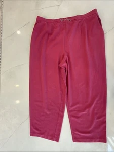 Sag Harbor Woman Pants 20W Pull-On Elastic Waist Trousers Pink Rayon Blend - Picture 1 of 11