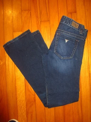 Guess Women’s Daredevil Bootcut Low Rise Jeans Blue Darkness Wash Size 26 Dark - Image 1 of 4