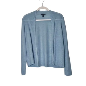 Eileen Fisher Neu ohne Etikett 2025 Bio Leinen vorne offen Strickjacke Pullover blau Strick L - Bild 1 von 8
