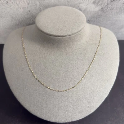 Colar Valentino espelho ouro maciço 10k, 1mm, 20 polegadas ~NOVO - Imagem 1 de 4