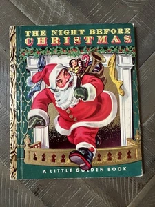 Little Golden Book #20 NIGHT BEFORE CHRISTMAS "E"-Druck 1951, Goldschimmerseiten - Bild 1 von 10