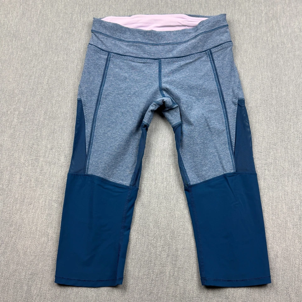 Lululemon Leggings Mujer 6 Azul Entrenamiento Resistente Capri Crop 17" Yoga Gimnasio Pantalones Foto 1 de 4