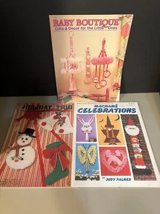 Lot 3 Macrame Instructions: Celebrations, Holiday Trio, & Baby Boutique (Vtg) - Picture 1 of 9