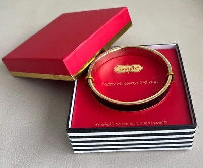 MUD PIE 隐藏信息手链 金色 黑色 — 第 1/4 张图片