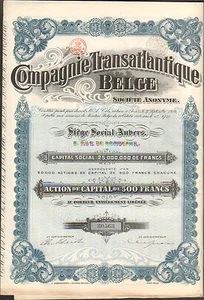 Compagnie TRANSATLANTIQUE BELGE (BELGIQUE) (S) - Picture 1 of 1