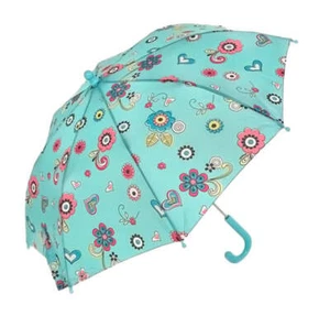 Doppler Childrens Kids Cool Blue Flowers Print Rain Umbrella - Picture 1 of 1