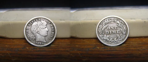 1894-P BARBER LIBERTY HEAD SILVER DIME 1894P US COIN Cover