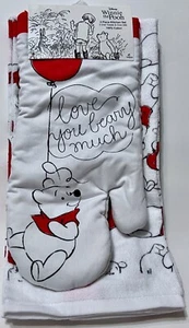 Juego de cocina Winnie the Pooh de 3 piezas 2 toallas de cocina 1 guante para horno - Imagen 1 de 3
