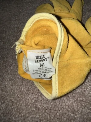 Wells Lamont Vintage Yellow Cowhide Leather Winter Gloves Medium  - Image 1 of 4