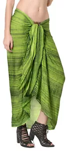 LA LEELA Women's Sarong Swimwear Cover Up Summer Beach Wrap 78"x43" Green_H947 - Picture 1 of 3