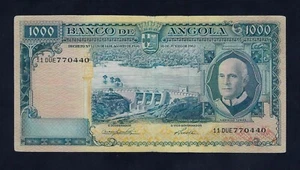 Portugal Angola 1000 Escudos 1962 P-96 rare date , note similar to P-98 - Picture 1 of 2