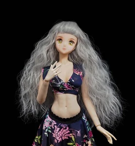 wavy grey 8-9" BJD, Dollfie Dream, SD 1/3 Doll Wig - Picture 1 of 4