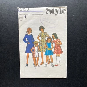 Style 2193- Girls Vintage Dress Sewing Pattern Size 6- Uncut - Picture 1 of 5