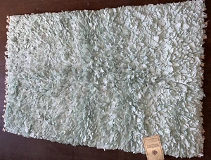 Alfombra boutique con volantes de baño en mal estado elegante turquesa Aqua Spa azul 27x45 - Imagen 1 de 5