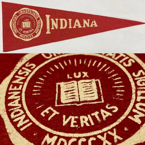 1950's Indiana Hoosiers University Hormel Mini Pennant 3.5x9.5 Bloomington Cover