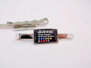 TIMES SQUARE SUBWAY 42 STREET STATION BADGE TIE SLIDE PIN BAR CLIP GIFT - Picture 1 of 5