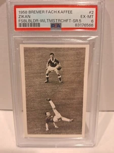 1958 Bremer Fachring-Kaffee Fussball #2 Zdenek Zikan RC PSA 6 EX-MT - Picture 1 of 2