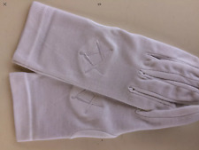 Gants coton brodés franc maçon embroded masonic gloves