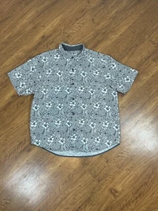Tommy Bahama Mens Size X-Large Short Sleeve Brown Black Floral Button Down Shirt - Picture 1 of 8