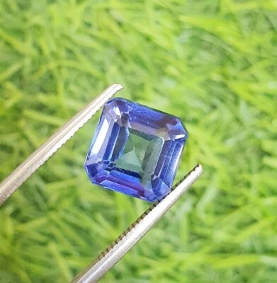 6.71 Ct Flawless Ceylon Cornflower Blue Sapphire Lab Grown Square Cut Loose Gems - Image 1 of 4