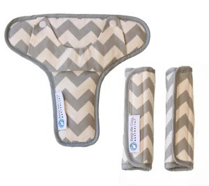 Keep Me Cosy® Pram Harness Strap Covers + Buckle Cosy*(patented) - Grey Chevron - Picture 1 of 6