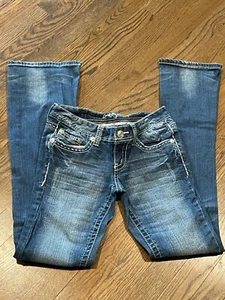 Amethyst Blue Jeans  Size 3 Boot Cut - Thick Stitch - Picture 1 of 2