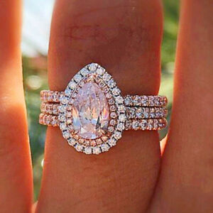 Elegant Women 925 Silver Filled Jewelry Wedding Ring Cubic Zircon Sz 6-10