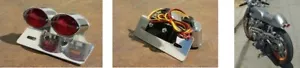 Dual Cateye Motorcycle Taillight Brake Light License Plate Bracket EMGO 62-21602 - Picture 1 of 3