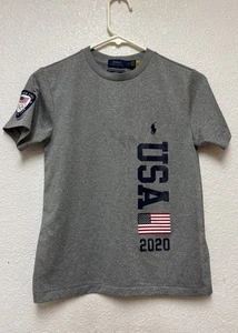 Polo Ralph Lauren Boys Team USA 2020 Jersey Tee Little Kid Sz S(8) Flaw - Picture 1 of 8