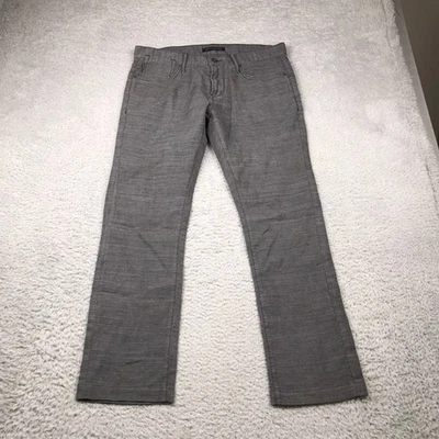 Pantalones de mezclilla John Varvatos Bowery para hombre 32 (34x28) gris ajustados rectos de lino elásticos Foto 1 de 4