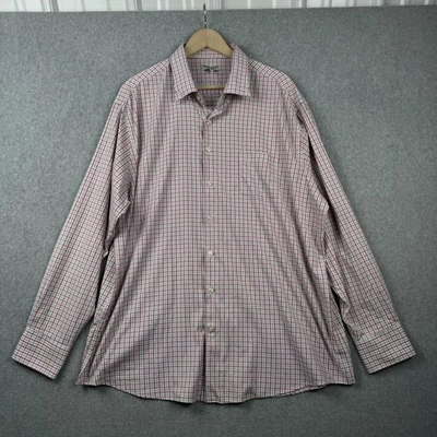 Peter Millar Dress Shirt Mens 2XL Red Blue Summer Comfort Plaid Button Front - Image 1 of 4