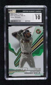 2024 Topps Pristine Green Refractor /150 Fernando Tatis Jr #121 CGC 10 Gem Mint - Picture 1 of 3
