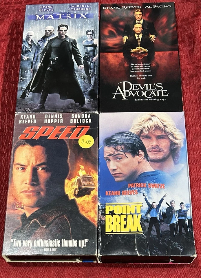 Keanu Reeves VHS 4 Movie Lot The Matrix Devils Advocate Speed And Point Break - Image 1 of 4