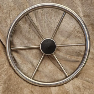 Volante de acero inoxidable para barco marino de 6 radios de 14" - ¡Envío Qwik! - Imagen 1 de 6