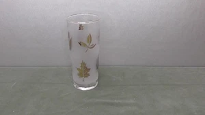 Vaso de beber esmerilado vintage Libbey hoja de plata MCM 5,5" 10 oz - Imagen 1 de 7