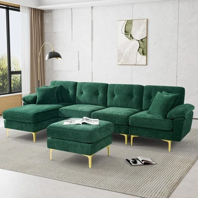 OUYESSIR-HOME Modern 115.3" 4 Seat Oversized U-Shaped Sectional Sofa Convertible L-Shaped Sofa
