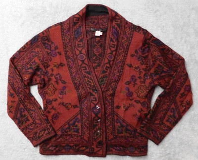 Peruvian Connection Women's Cardigan/Sweater Geomectric Floral Alpaca Large L - Image 1 of 4